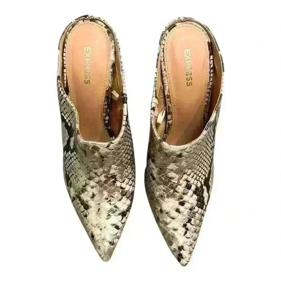 Express Faux Snakeskin Mule Pumps Excellent Condition, size 7 - Picture 3 of 7